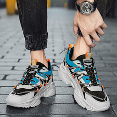 Men's Orange Breathable Lace Up Sneakers