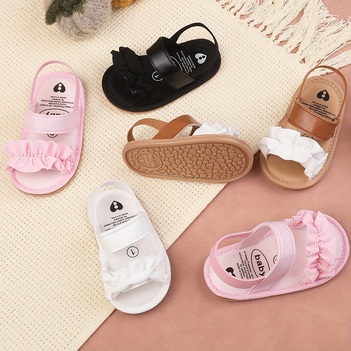 Breathable Open Toe Sandals for Baby Girls Lightweight Anti Slip Sandals