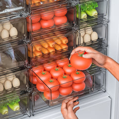 Transparent Drawer Refrigerator Storage Box for Fresh Food, Freezer Safe