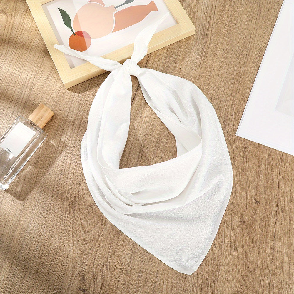 Plain Triangle Scarf & Casual Headscarf Thin Turban for Women