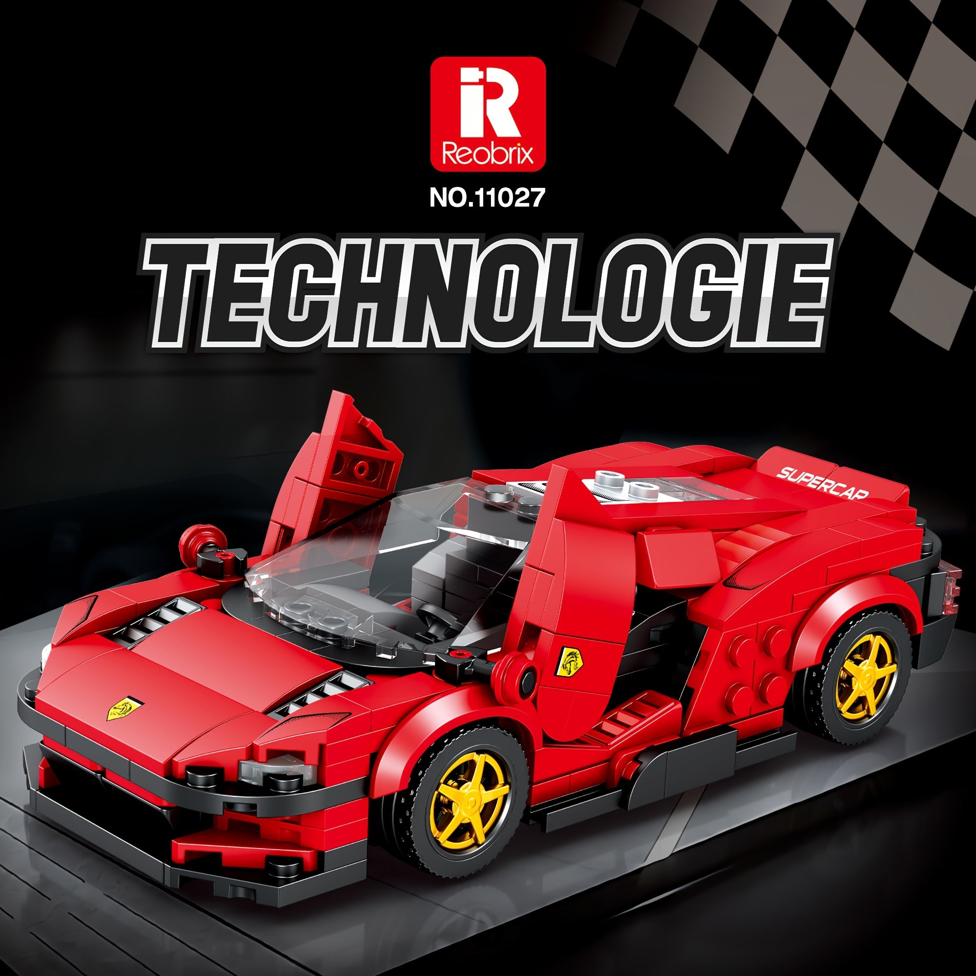 275pcs Red Sports Car Building Blocks Set for Racing Enthusiasts
