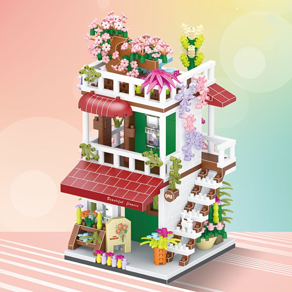Street View Building Model Creative Blocks Ornaments Decoration