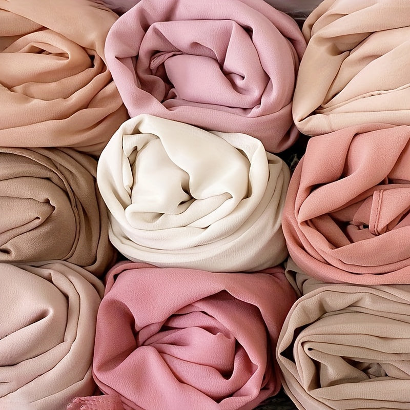 Chiffon Scarf Hijab Shawl Head Wrap Turban Windproof Beach Towel