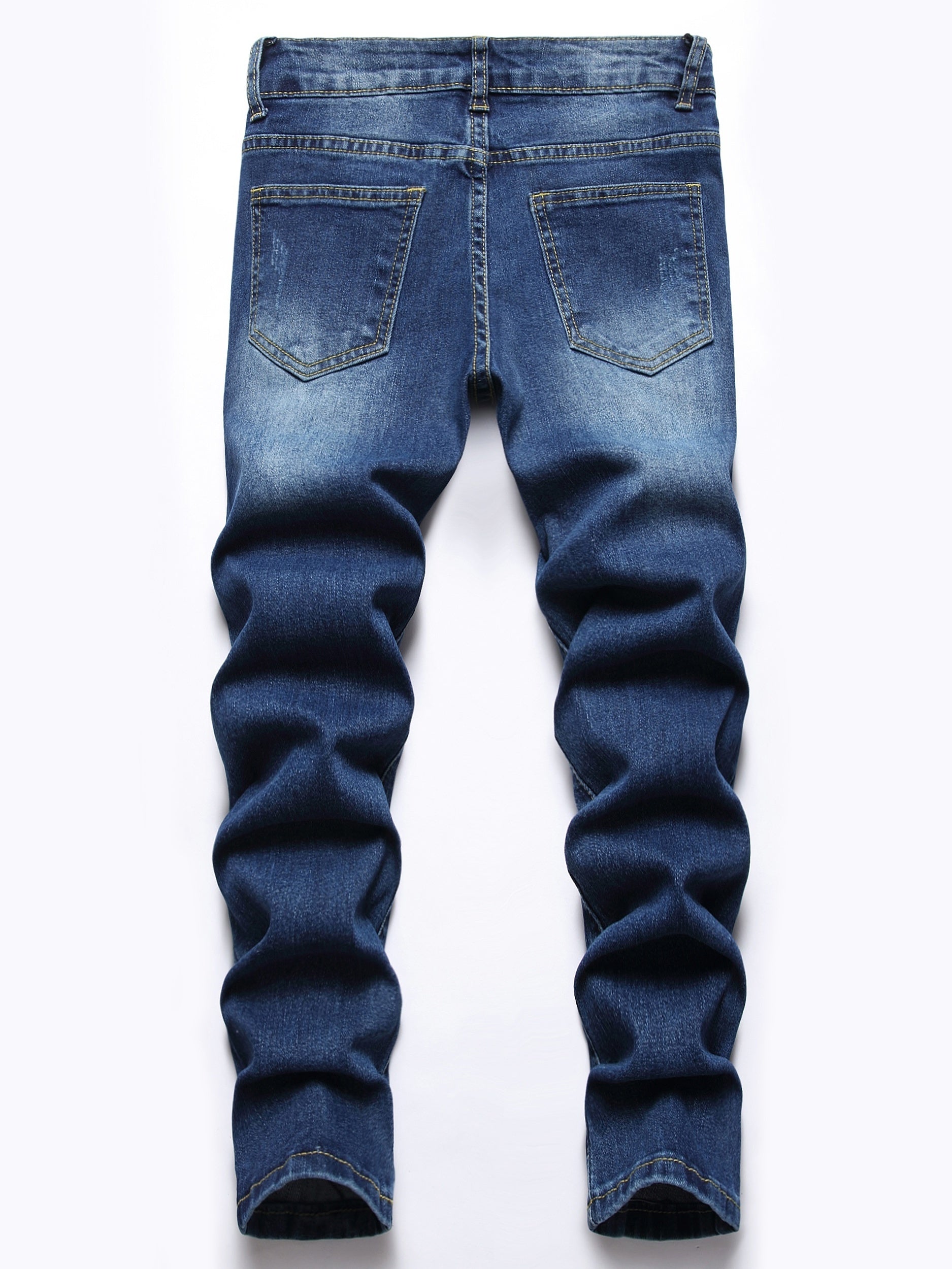 Boys Distressed Stretch Jeans Skinny Slim Fit Denim Pants Kids Clothes
