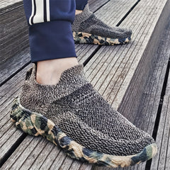 Men's Camo Breathable Slip On Sock Shoes Non slip Sneakers