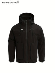 Men's 3 In 1 Outdoor Sports Hooded Jacket Waterproof Windproof Warm Hiking
