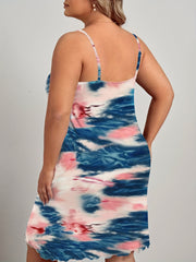 Tie Dye Round Neck Cami Sleep Dress