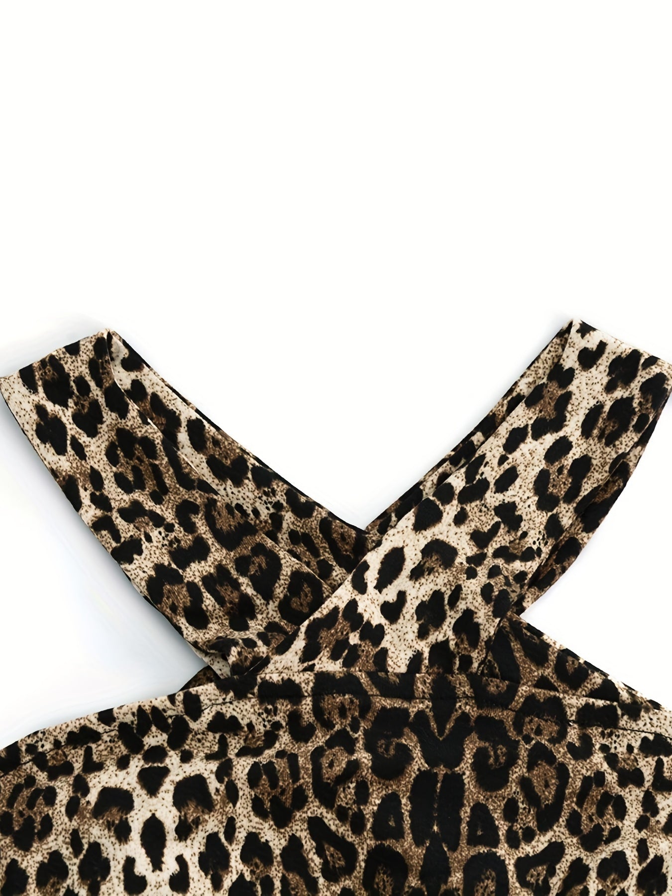 Leopard Print Halter Top Sexy Back Tie Halter Top For Summer