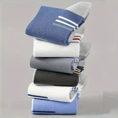 Men's Block Crew Socks Breathable Comfy Casual Unisex Socks Outdoor All Seasons