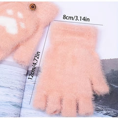 Soft Fingerless Knit Gloves for Autumn & Winter