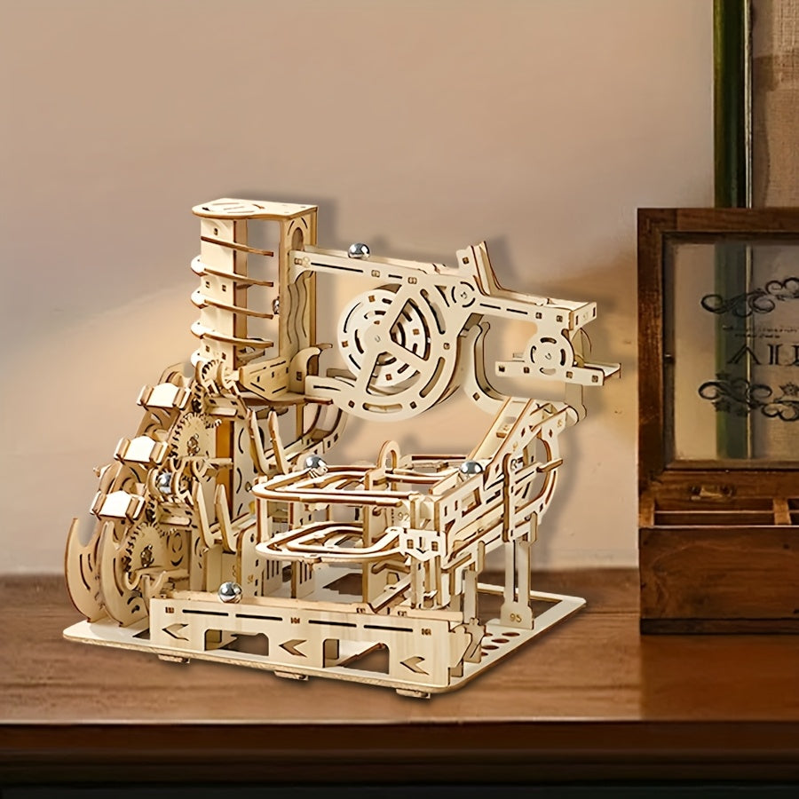 Educational Wooden Marble Runway Toy Mechanical Gear Set Brain Teaser