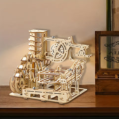 Educational Wooden Marble Runway Toy Mechanical Gear Set Brain Teaser