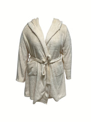 3D Ear Hooded Flannel Robe with Pockets