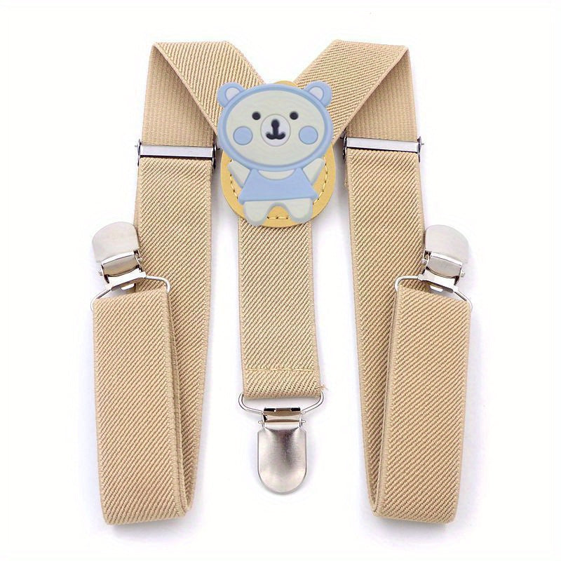 Beige Pink Children's Y-Shaped Cartoon Suspender Harness