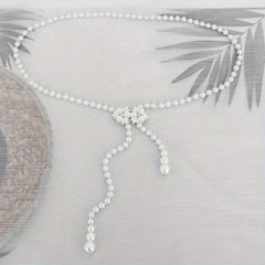Pearl Waist Chain Adjustable Girdle Rhinestone Decor Dress Chain Belts