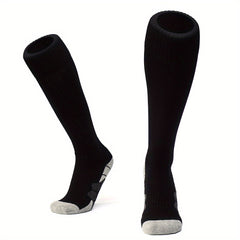 1 Pair Non-slip Nylon Football Socks, Solid Calf Socks
