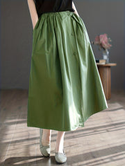 High Waist Midi Skirt Loose Casual Skirt Women's Clothing