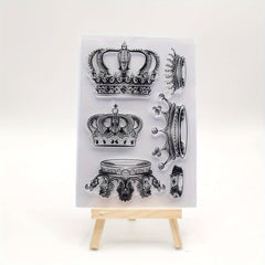 1pc Crown DIY Decorative Painting Tools Silicone Transparent Stamp