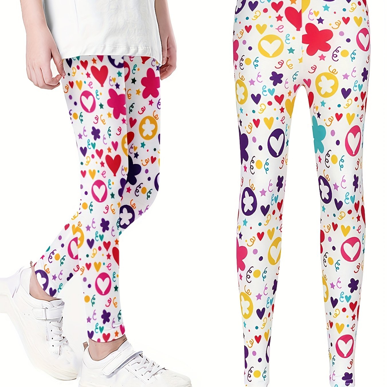Girls Stretch Soft Leggings Print Pants Kids Clothes