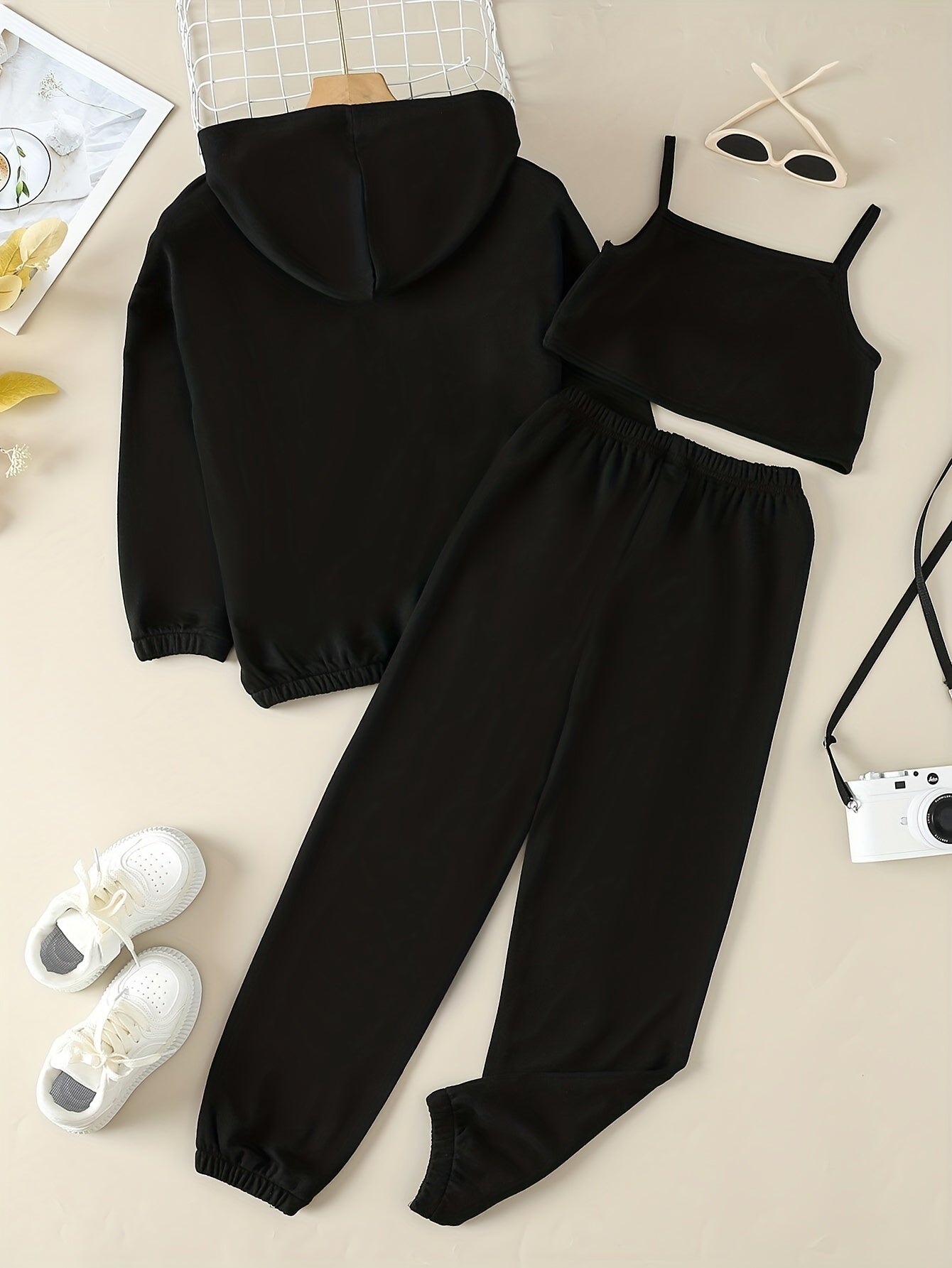 Girls' 3pcs Workout Suit Spring And Autumn
