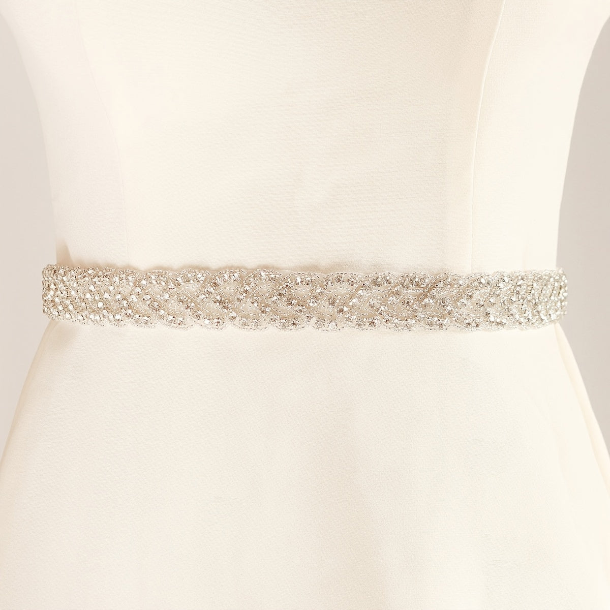 Rhinestone Bridal Belt Crystal Wedding Dress Silver