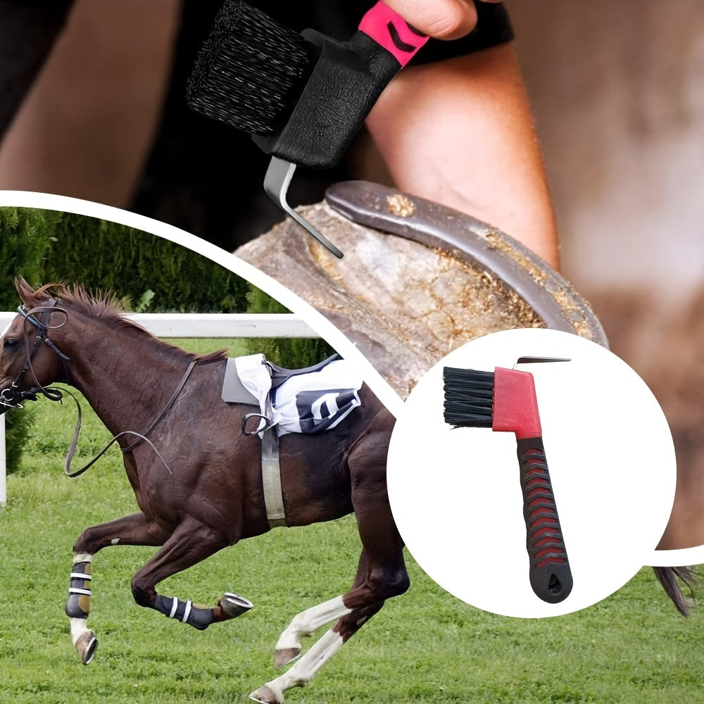 Plastic Horse Hoof Pick with Soft Grip Handle, Equine Cleaning Tools