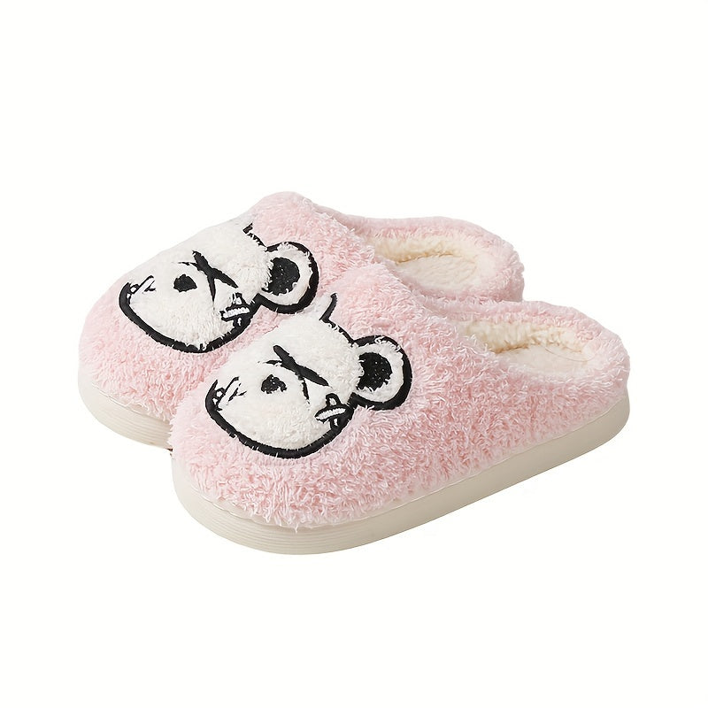 Boys Cartoon Furry House Shoes Non Slip Soft Walking Shoes