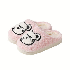 Boys Cartoon Furry House Shoes Non Slip Soft Walking Shoes