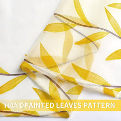 Golden Willow Leaf Stripe Background Cloth Yellow Willow Leaf Mesh Curtain