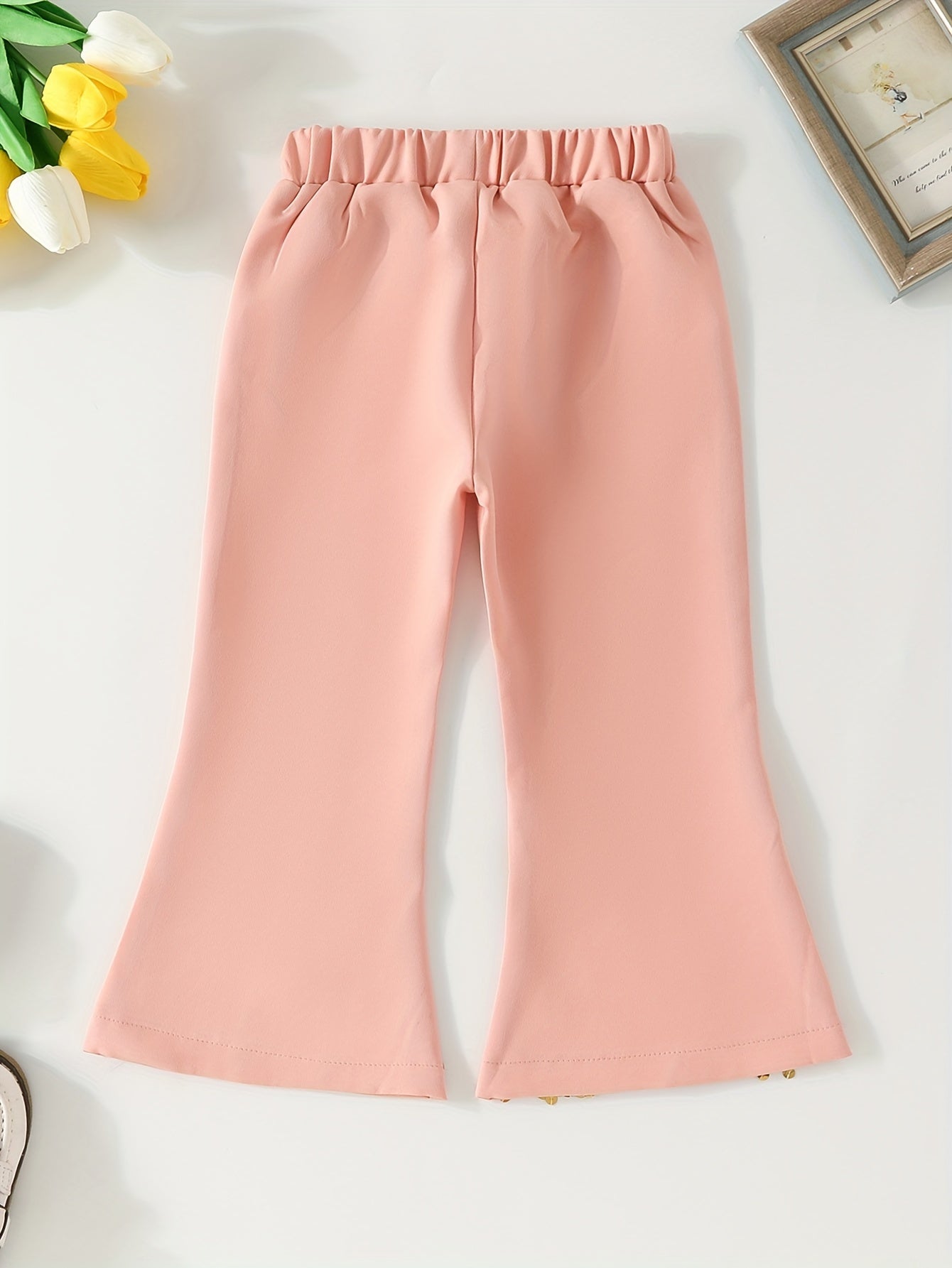 Girls' Sequins Tassel Fringe Bell Bottom Pants & Versatile Spring Fall Outerwear
