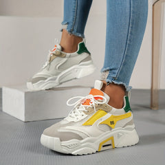 Women's Mesh Chunky Sneakers Lace Up Platform Shoes