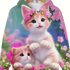 Flower Garden Graphic Hoodie Sweatshirt for Kids