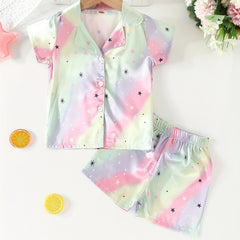 Kids Rainbow Star Cotton Pajama Set