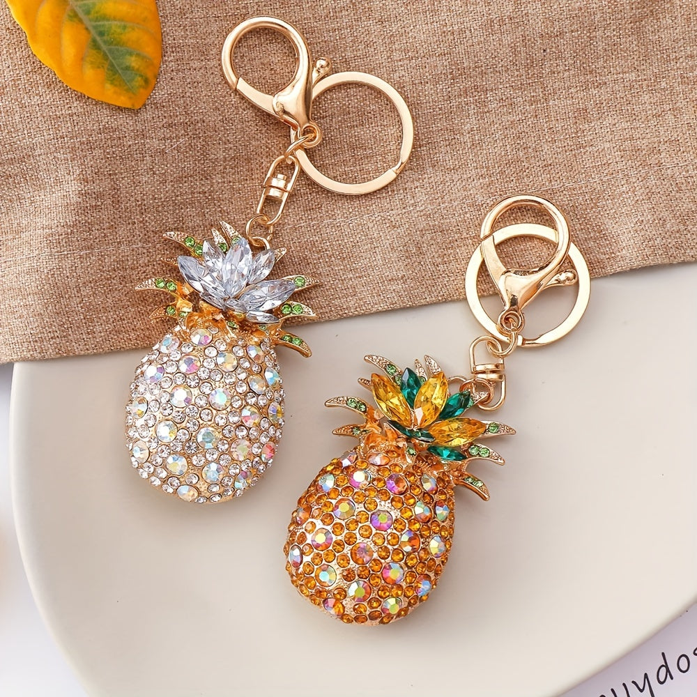 Men's Pineapple Keychain with Artificial Diamond, Small Gift