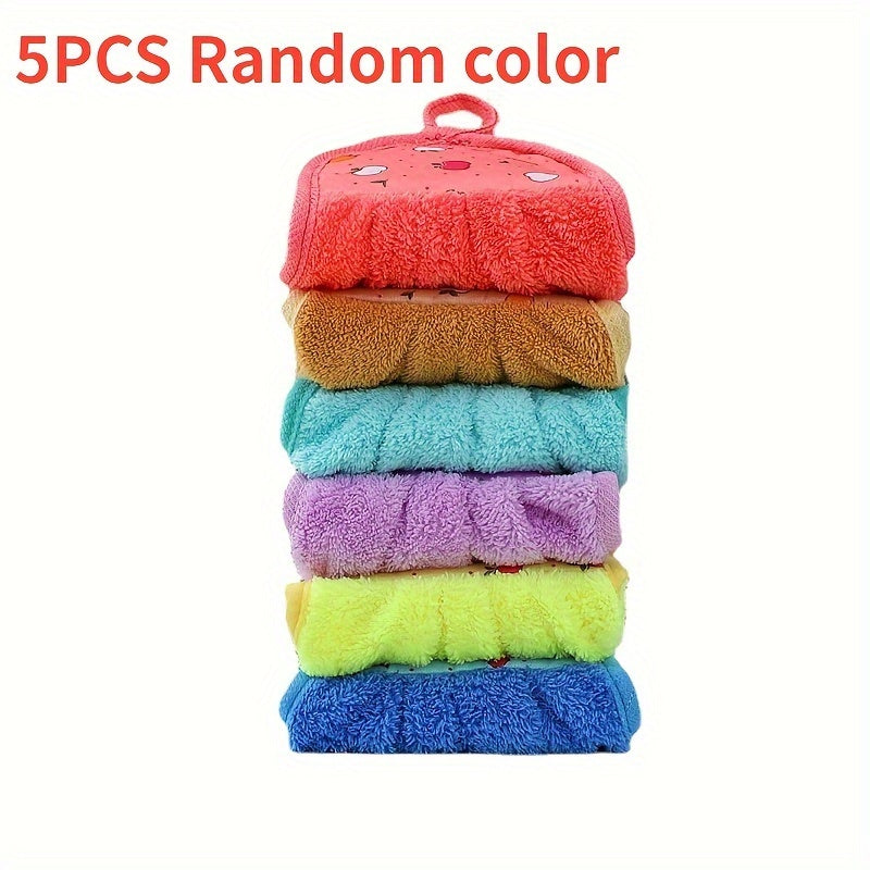 3/5pcs Cartoon Thickened Water Absorbent Plush Towel