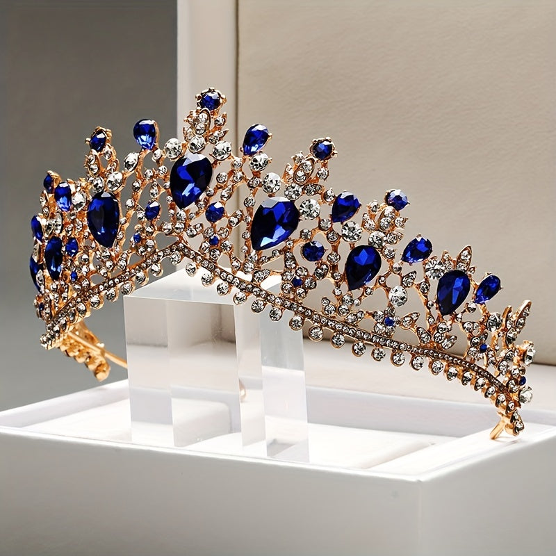 Baroque Crystal Alloy Headband Crown Wedding Party Accessories For Women