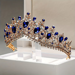 Baroque Crystal Alloy Headband Crown Wedding Party Accessories For Women