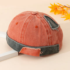 Cotton Sunshade Ripped Distressed Beanie Hat for Men Women