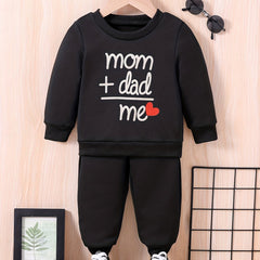 MOM DAD ME Baby Casual Outfit Sweatshirt Set