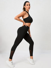 Breathable Yoga Leggings & Halter Neck Sports Top Set