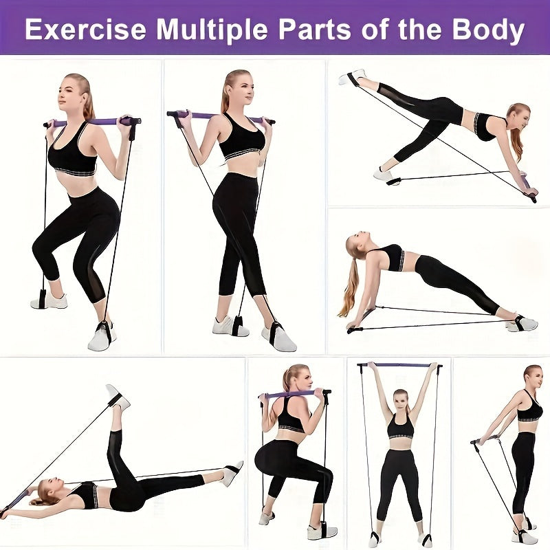 Pilates Exercise Sticks & Yoga Bands for Women Gym & Home Workouts