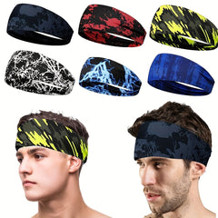Men's Sports Headbands Sweat Wicking, Breathable Running Fitness Yoga 2pcs