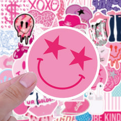 52pcs Preppy Vinyl Sticker Party Supplies Waterproof Sticker Decor