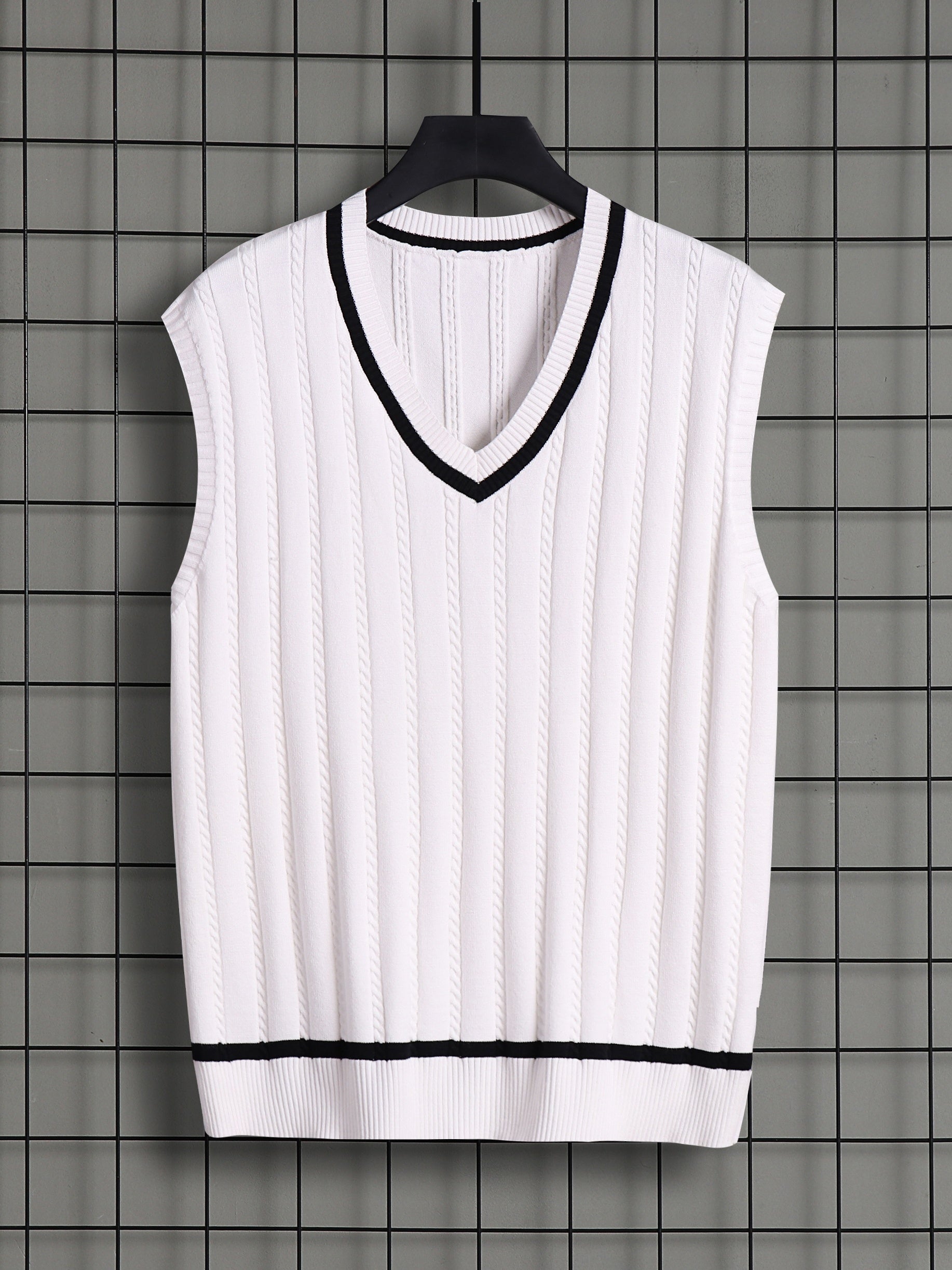 Men's Vintage Style V-Neck Sweater Vest for Fall Winter