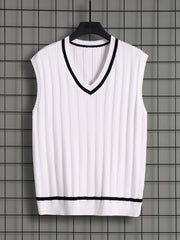 Men's Vintage Style V-Neck Sweater Vest for Fall Winter