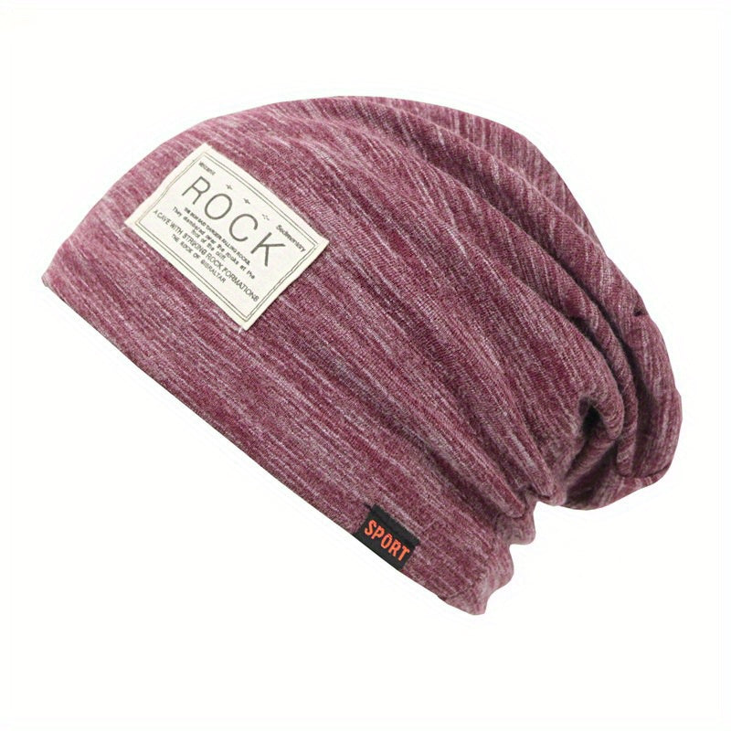 Casual Slouchy Baggy Beanie Hat Patch Elastic Warm Skull Cap