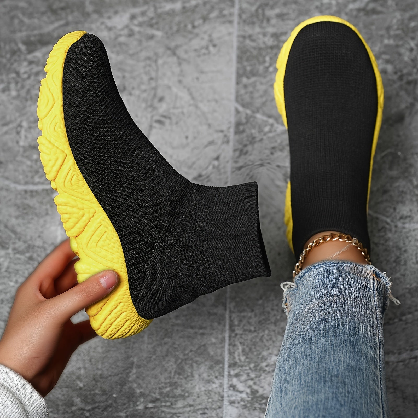 High Top Flying Woven Casual Running Shoes