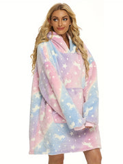 Cozy Star Print Hooded Lounge Top