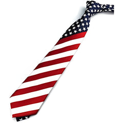 Men's Flag Stars & Stripes Red Necktie Stripe Ties