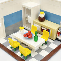 Small Particle Building Blocks Toy Set with Kitchen Table and Appliances